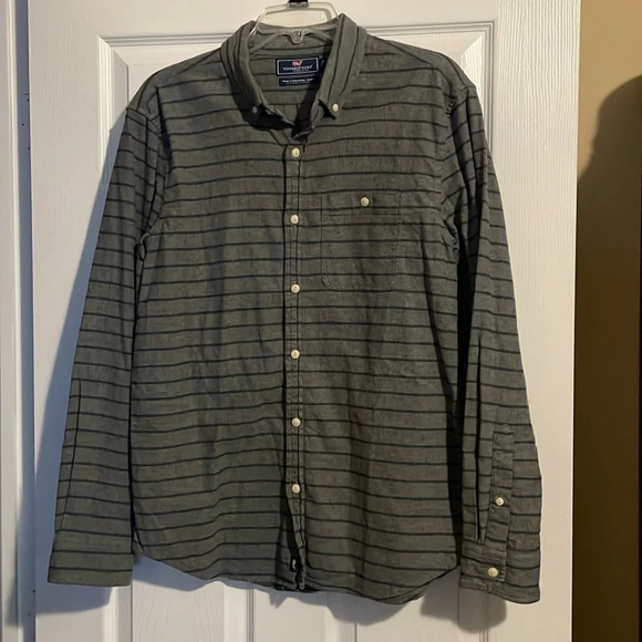 Vineyard Vines Slim Longshore Shirt men’s gray button down shirt size medium - Picture 1 of 8
